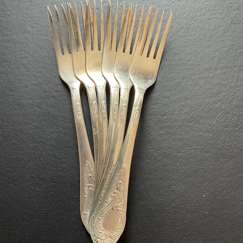 Set of 6 Melchior Dinner Forks Made in USSR